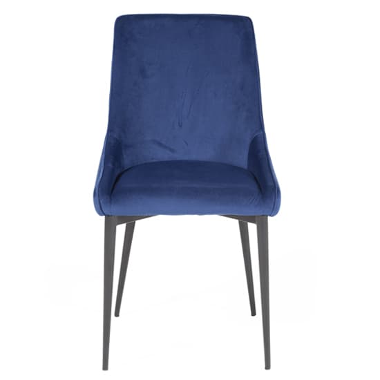 Payton Navy Velvet Dining Chairs With Metal Legs In Pair Furniture in Fashion