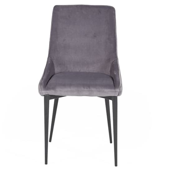 Payton Velvet Dining Chair With Metal Legs In Grey_2