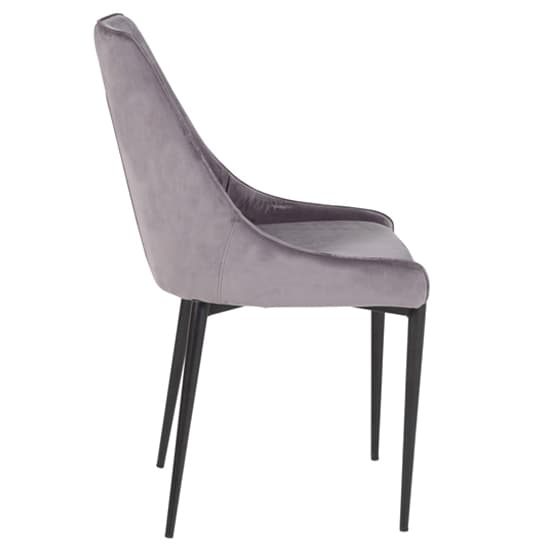Payton Velvet Dining Chair With Metal Legs In Grey_3