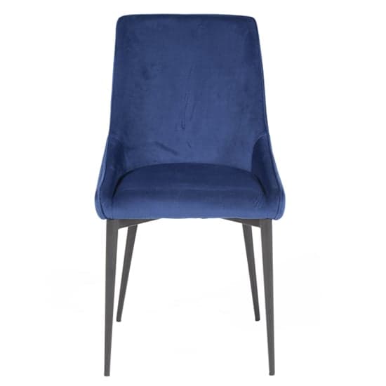 Payton Velvet Dining Chair With Metal Legs In Navy_2