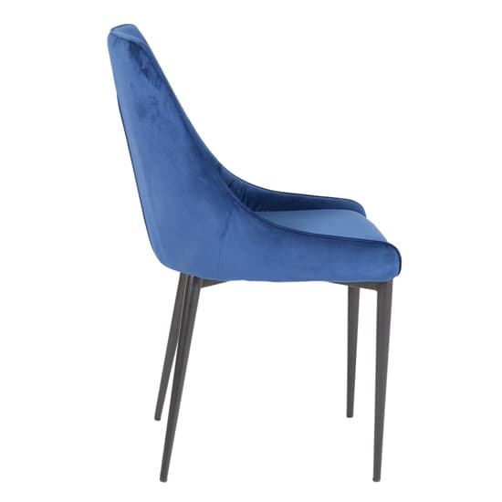 Payton Velvet Dining Chair With Metal Legs In Navy_3