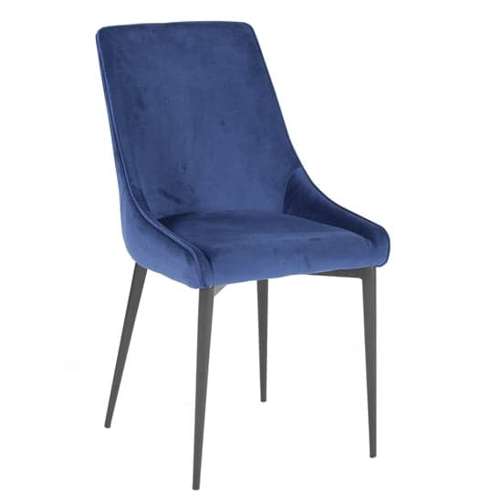Payton Velvet Dining Chair With Metal Legs In Navy_1