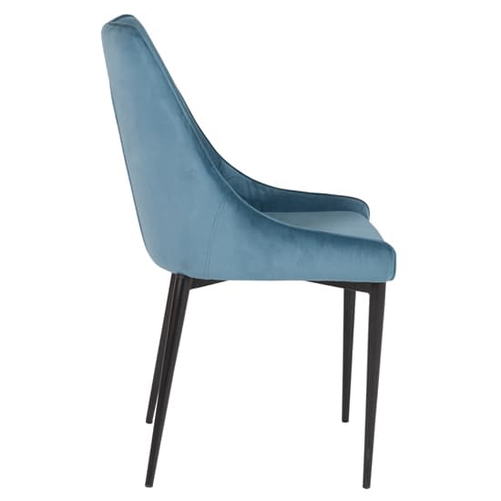 Payton Velvet Dining Chair With Metal Legs In Teal_3