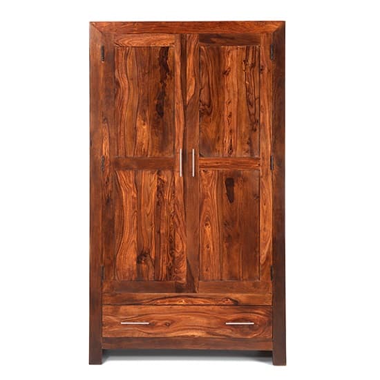 Payton Wooden Wardrobe In Sheesham Hardwood With 2 Doors_3