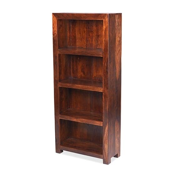 Payton Wooden Bookcase Wide In Sheesham Hardwood