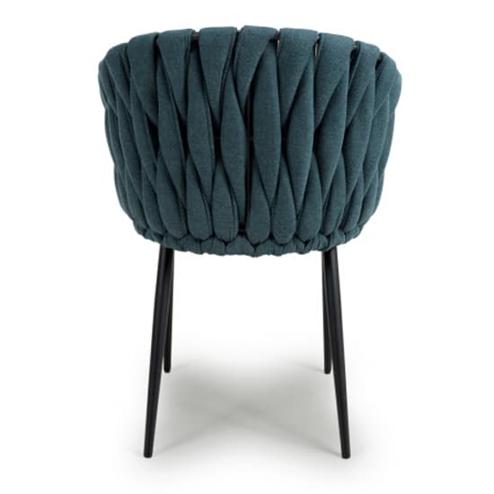 Pearl Blue Braided Fabric Dining Chairs In Pair_6