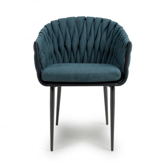 Pearl Braided Fabric Dining Chair In Blue_2