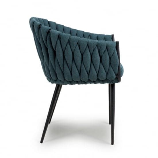 Pearl Braided Fabric Dining Chair In Blue_3