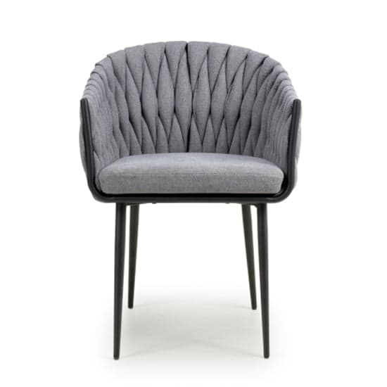 Pearl Braided Fabric Dining Chair In Grey_2