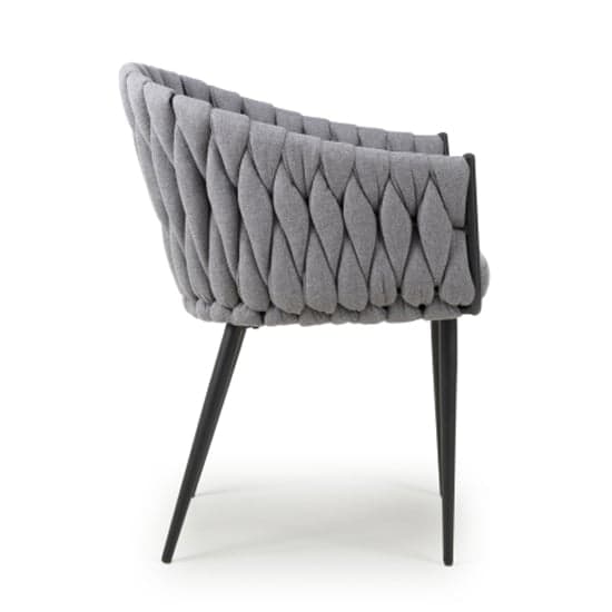 Pearl Braided Fabric Dining Chair In Grey_3