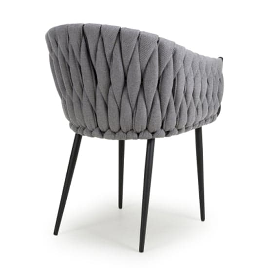 Pearl Braided Fabric Dining Chair In Grey_4