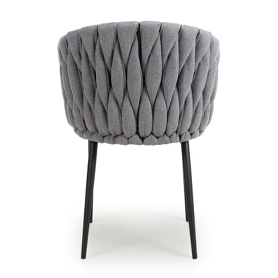 Pearl Braided Fabric Dining Chair In Grey_5