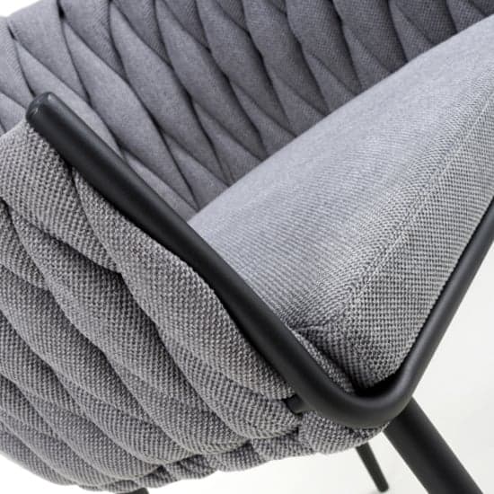 Pearl Braided Fabric Dining Chair In Grey_7