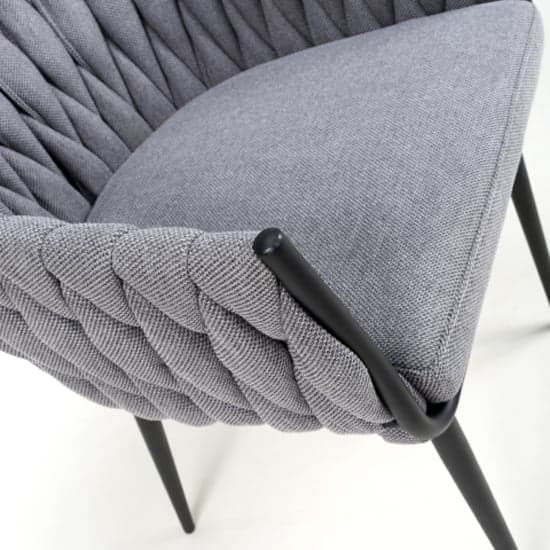 Pearl Braided Fabric Dining Chair In Grey_8
