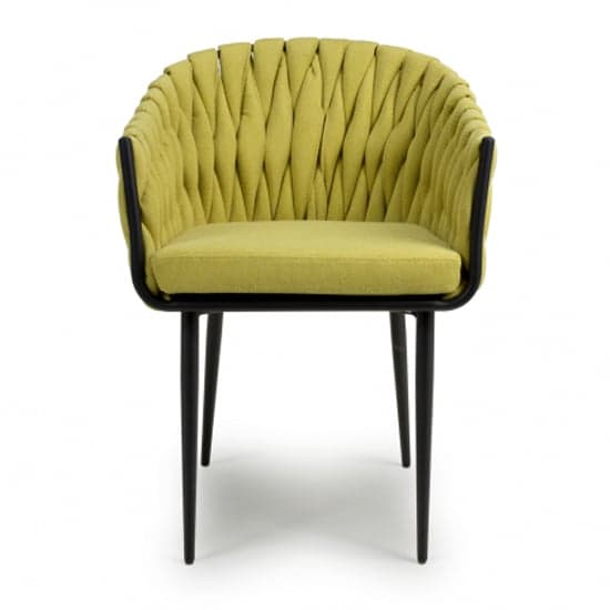 Pearl Braided Fabric Dining Chair In Yellow_2