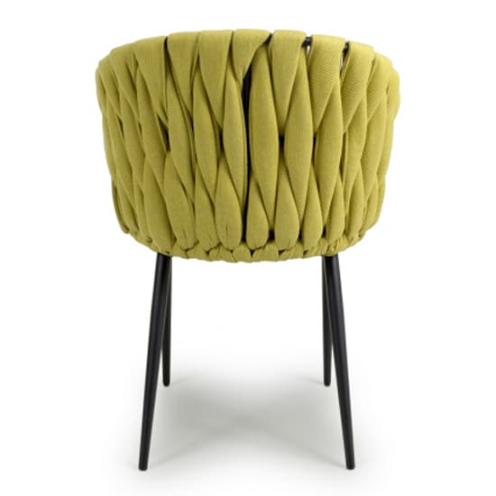 Pearl Braided Fabric Dining Chair In Yellow_5