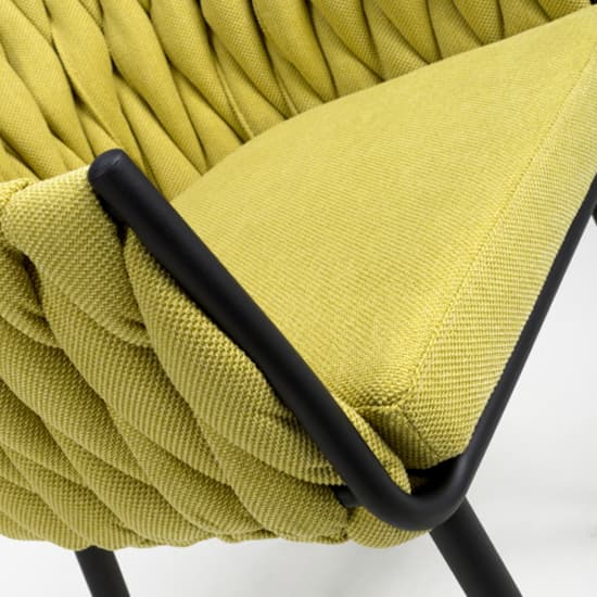 Pearl Braided Fabric Dining Chair In Yellow_6