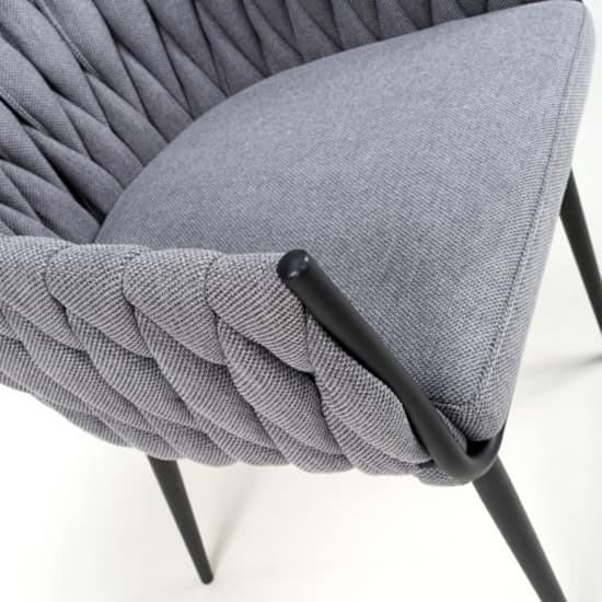 Pearl Grey Braided Fabric Dining Chairs In Pair_9