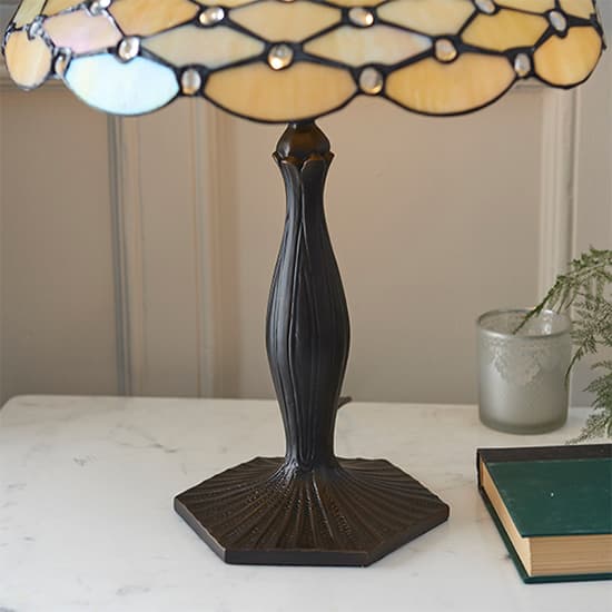 Pearl Medium Tiffany Glass Table Lamp In Bronze_3