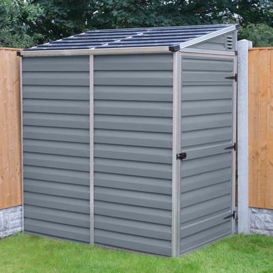 Peaslake Skylight Plastic 4x6 Pent Shed In Grey_1