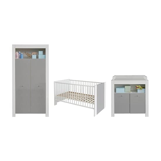 Peco Baby Room Wooden Furniture Set 1 In White And Light Grey_2