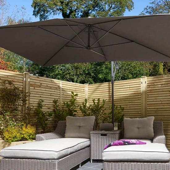 Peebles Rectangular Fabric Overhang Parasol With Steel Frame_2