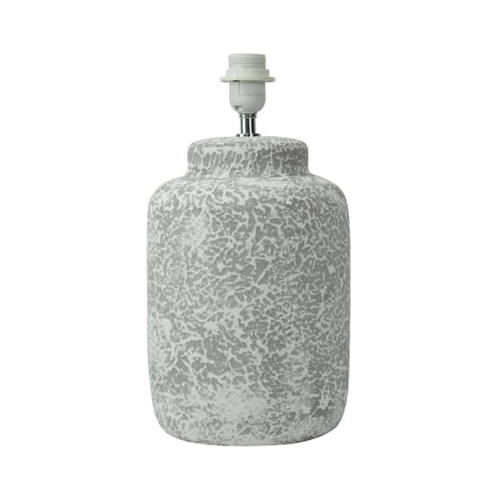 Peguera Grey Linen Shade Table Lamp With Grey Stone Base_3