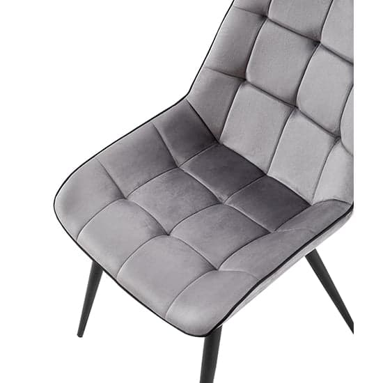 Pekato Fabric Dining Chair In Grey With Grey Legs_3