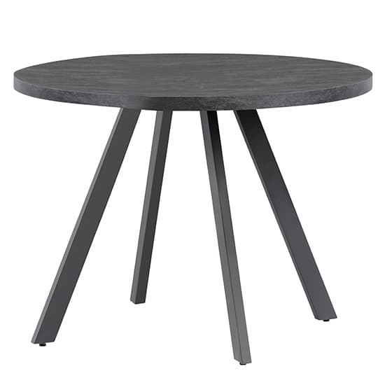 Paley Round 107cm Wooden Dining Table In Dark Grey_1