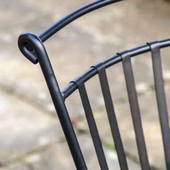 Penarth Outdoor Metal Dining Chair In Charcoal_3