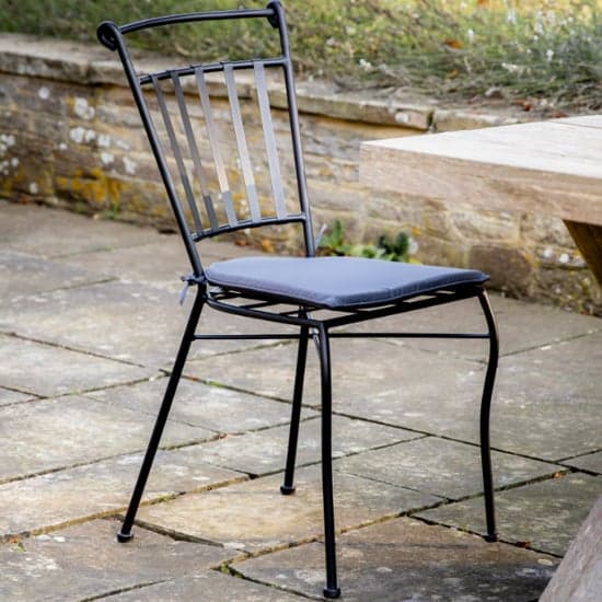 Penarth Outdoor Metal Dining Chair In Charcoal_1
