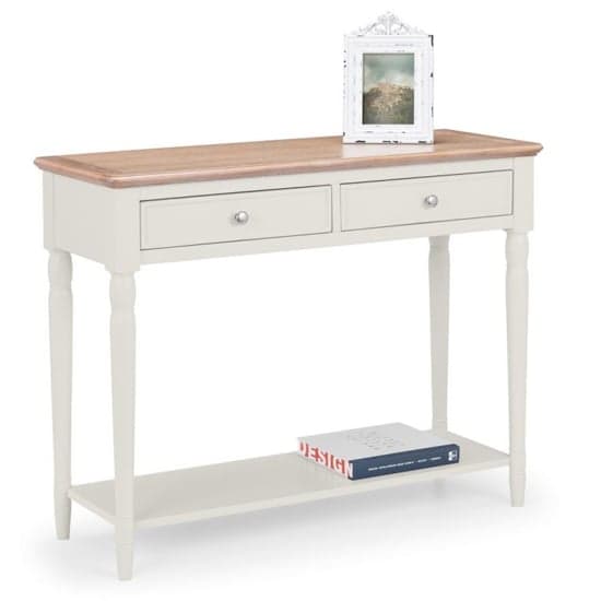 Pacari Console Table In Limed Oak And Grey With 2 Drawers_2