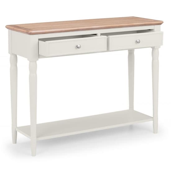 Pacari Console Table In Limed Oak And Grey With 2 Drawers_3