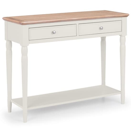Pacari Console Table In Limed Oak And Grey With 2 Drawers_5