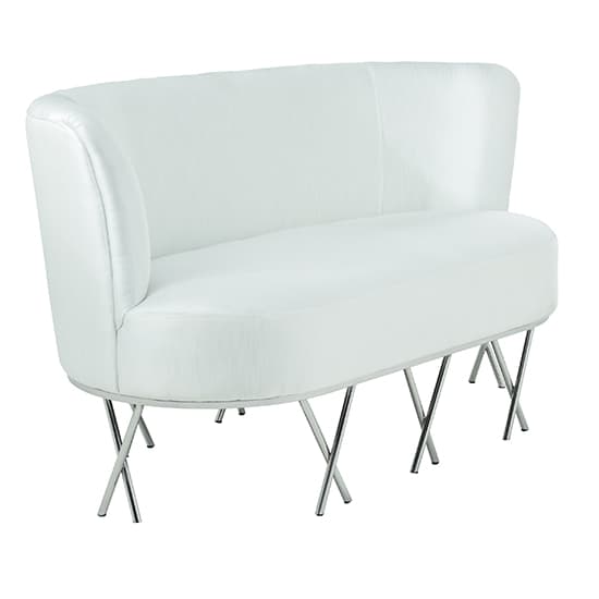 Penelope Velvet Upholstered 2 Seater Sofa In Ivory White_2