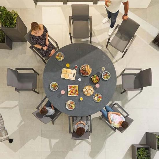 Pengta Outdoor Round 180cm Ceramic Top Dining Table In Slate_4