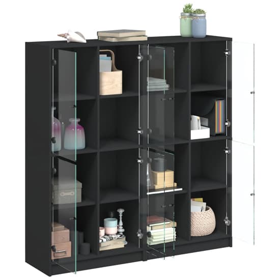Penrith Wooden Bookcase With 16 Shelves In Black_3