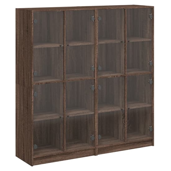 Penrith Wooden Bookcase With 16 Shelves In Brown Oak_2