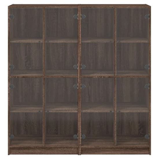 Penrith Wooden Bookcase With 16 Shelves In Brown Oak_4