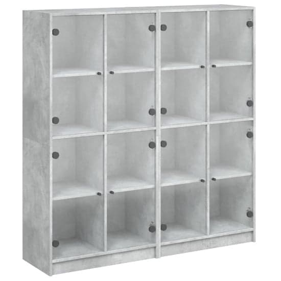 Penrith Wooden Bookcase With 16 Shelves In Concrete Grey_2