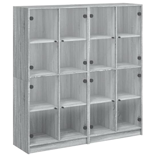 Penrith Wooden Bookcase With 16 Shelves In Grey Sonoma_2