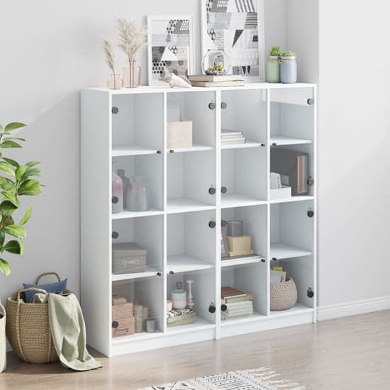 Penrith Wooden Bookcase With 16 Shelves In White_1