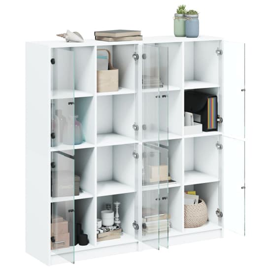 Penrith Wooden Bookcase With 16 Shelves In White_4