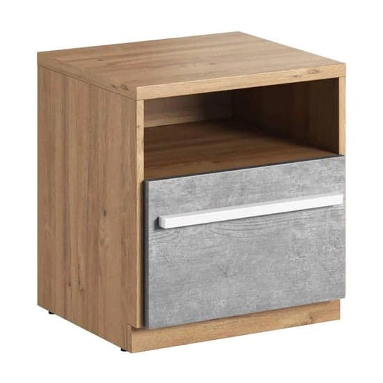 Peoria Kids Bedside Cabinet In White And Concrete Effect_3