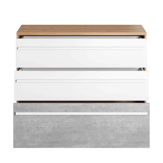 Peoria Kids Chest Of 3 Drawers In White And Concrete Effect_2