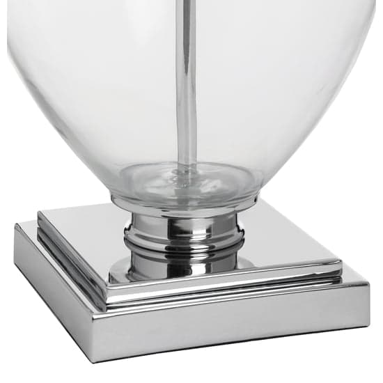 Peoria Mirrored Table Lamp In Silver With Grey Shade_2