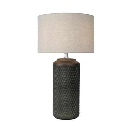 Perast Beige Linen Shade Table Lamp With Brown Ceramic Base_3