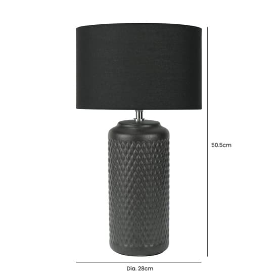 Perast Black Linen Shade Table Lamp With Black Ceramic Base_2