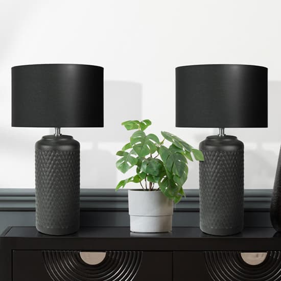 Perast Black Linen Shade Table Lamp With Black Ceramic Base_5