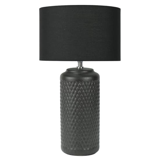 Perast Black Linen Shade Table Lamp With Black Ceramic Base_1